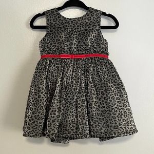 Carters Grey Black Leopard Animal Print Fancy Baby Girls Dress 6M